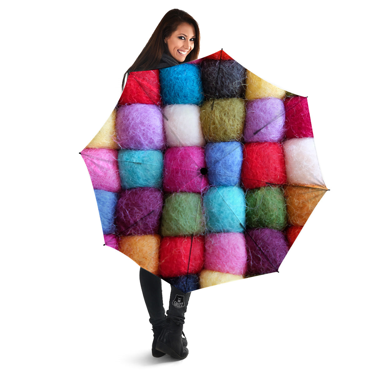 Wool Yarns Colorful Print Umbrella-grizzshop