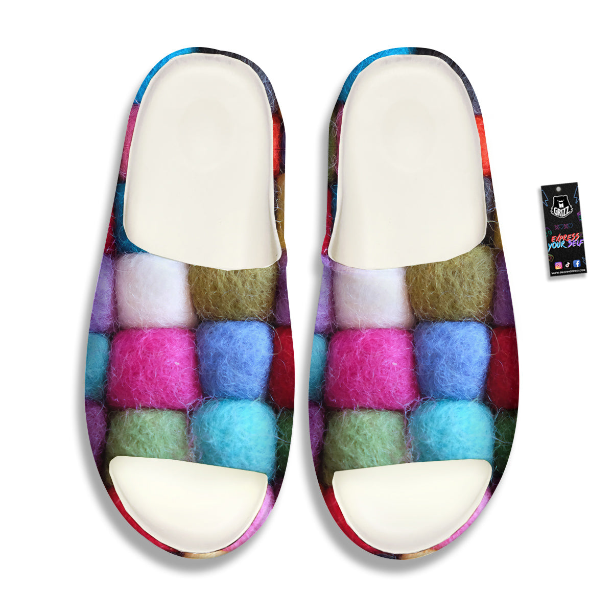 Wool Yarns Colorful Print Sandals-grizzshop