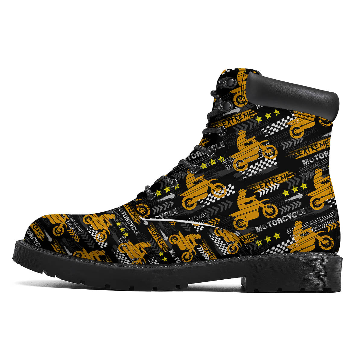 Words Motorcycle Print Pattern Boots-grizzshop