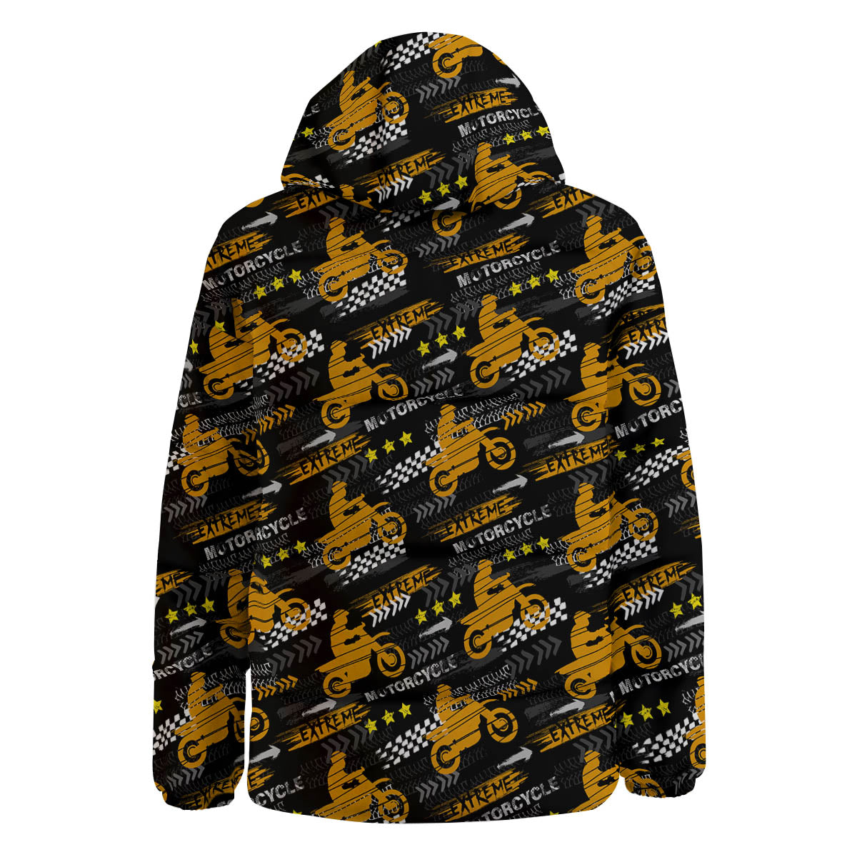 Words Motorcycle Print Pattern Down Jacket-grizzshop