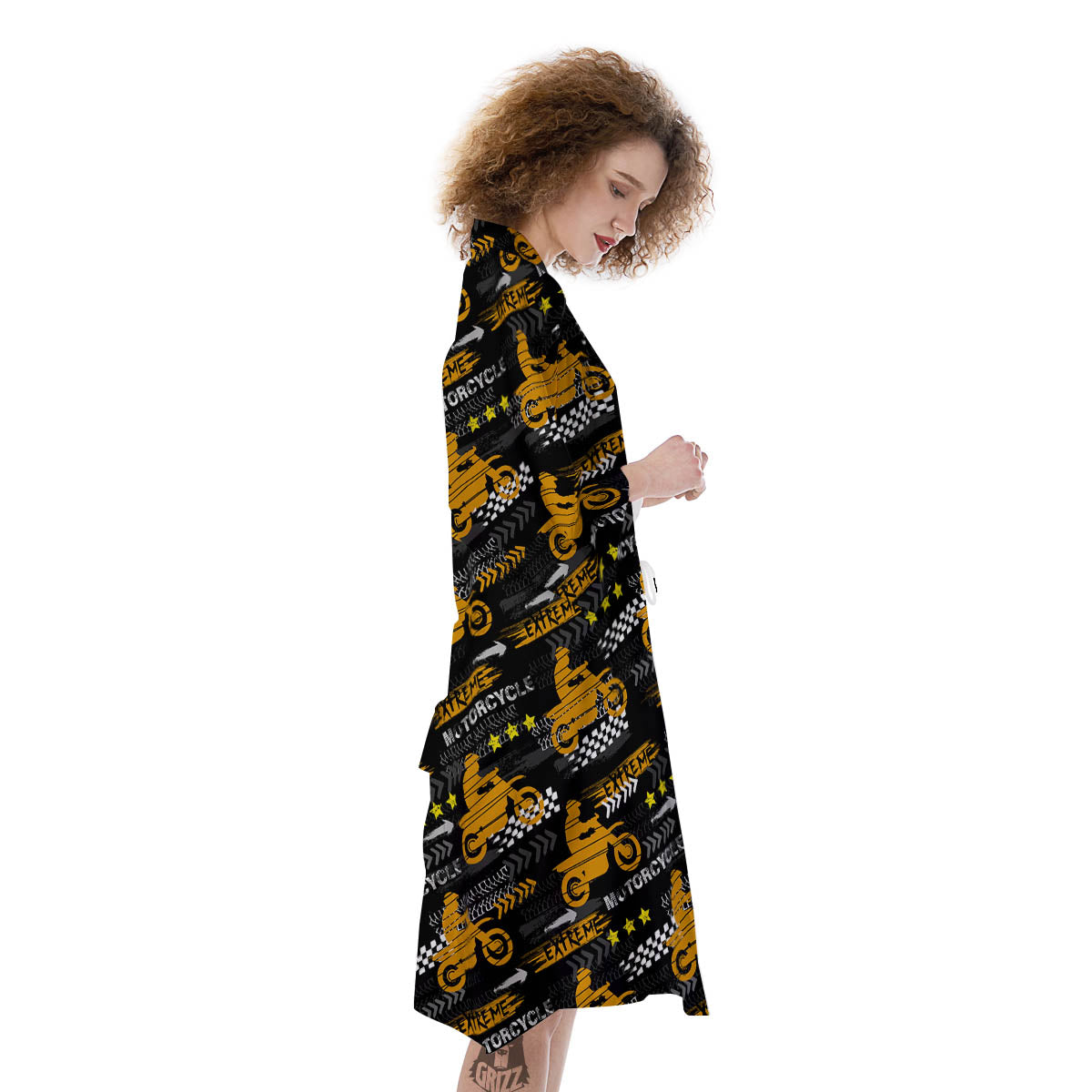 Words Motorcycle Print Pattern Kimono-grizzshop