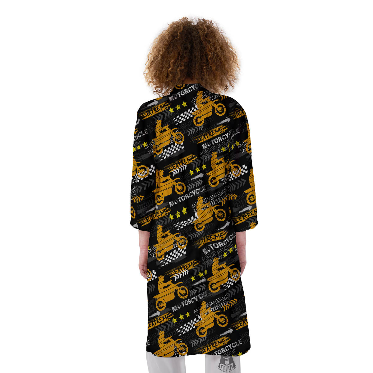 Words Motorcycle Print Pattern Kimono-grizzshop