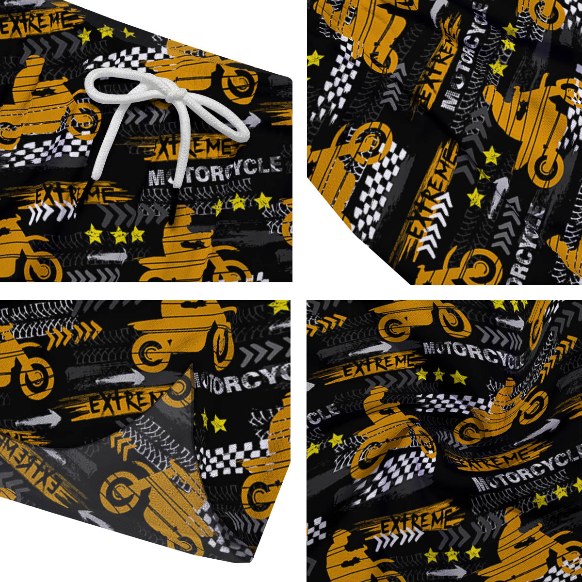 Words Motorcycle Print Pattern Men's Running Shorts-grizzshop