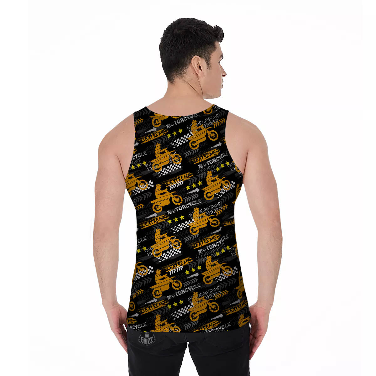 Words Motorcycle Print Pattern Men's Tank Top-grizzshop