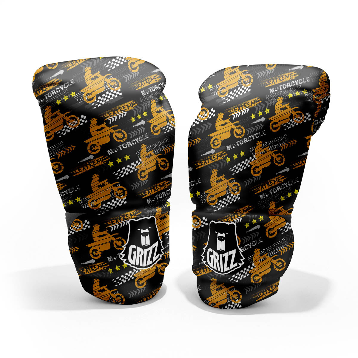 Words Motorcycle Print Pattern Pro Boxing Glove