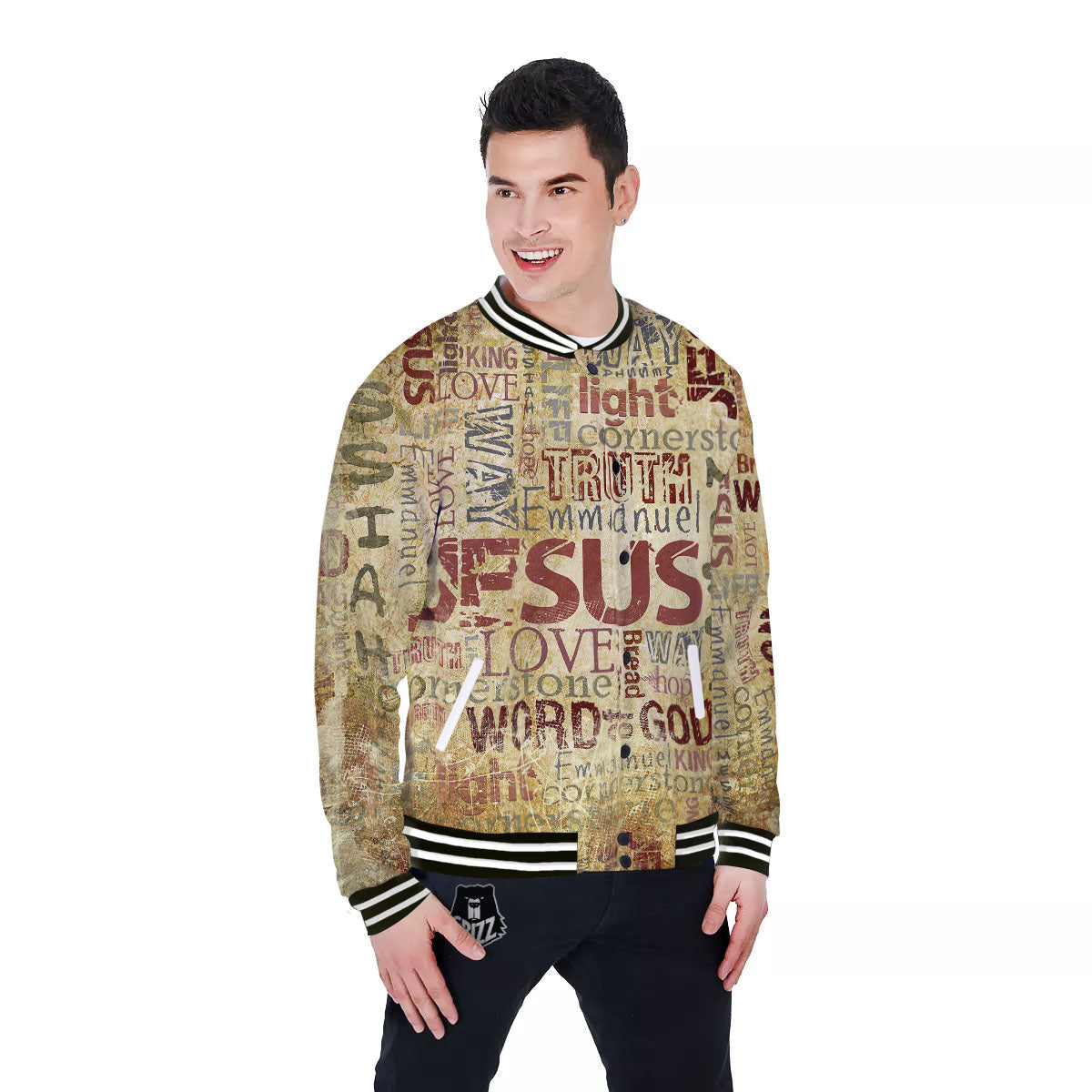 Words Old Religious Print Baseball Jacket-grizzshop