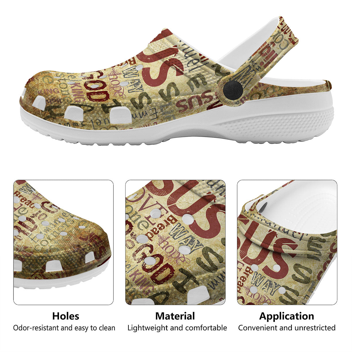 Words Old Religious Print Clog-grizzshop