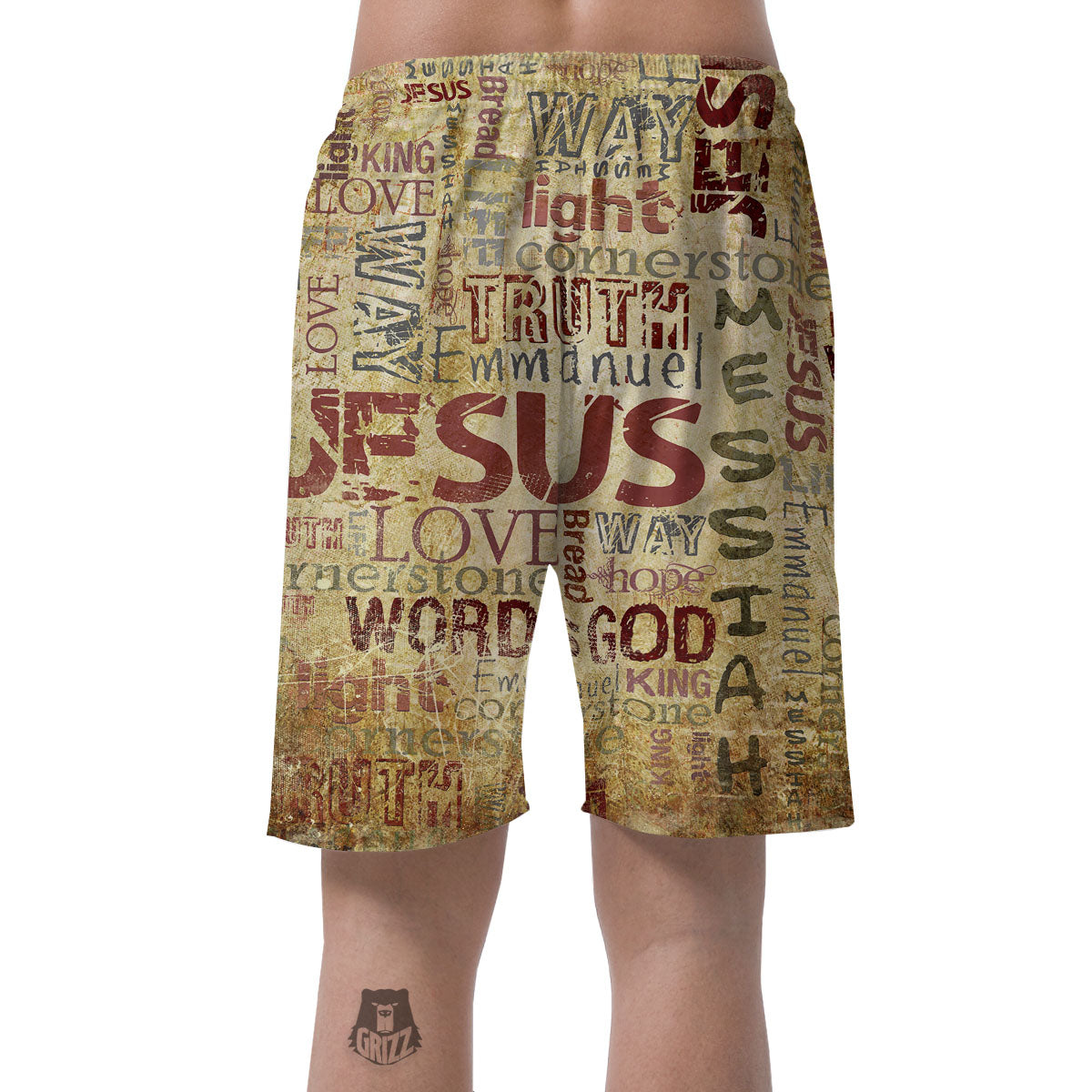Words Old Religious Print Men's Shorts-grizzshop