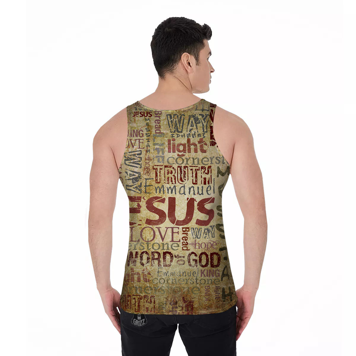 Words Old Religious Print Men's Tank Top-grizzshop