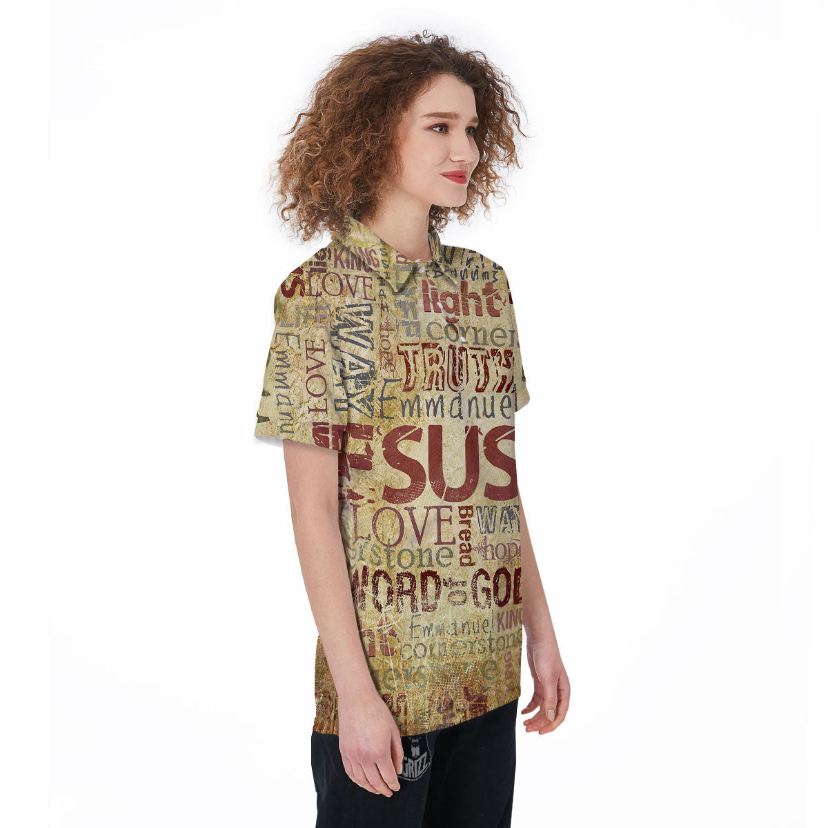 Words Old Religious Print Women's Golf Shirts-grizzshop
