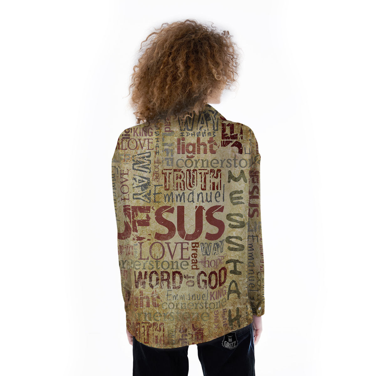 Words Old Religious Print Women's Long Sleeve Shirts-grizzshop