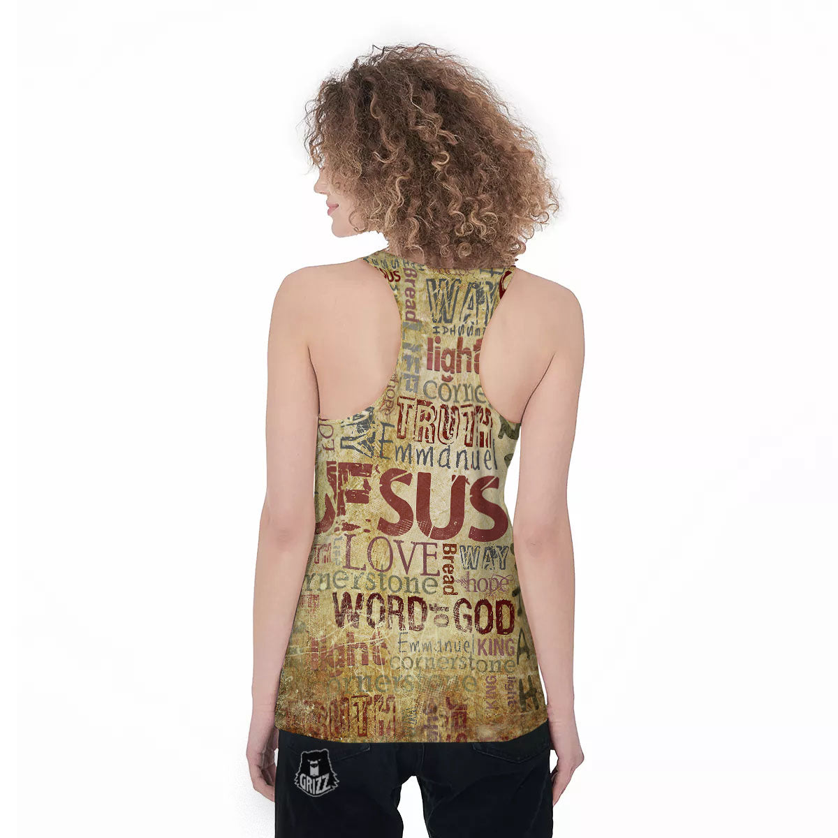 Words Old Religious Print Women's Racerback Tank Top-grizzshop