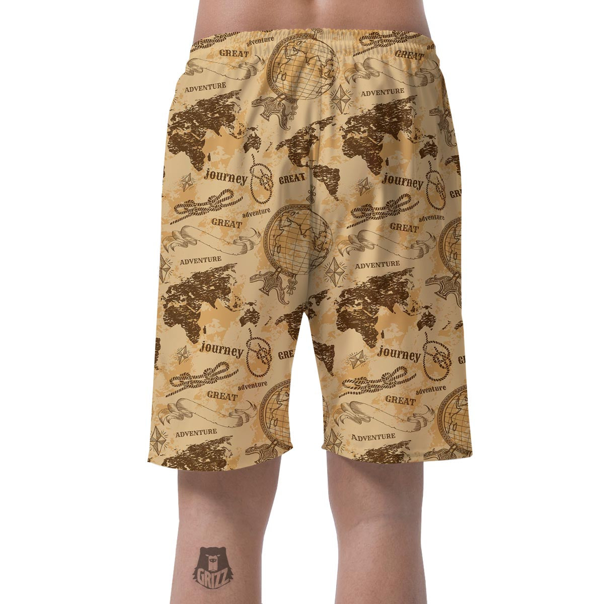 World Map Pattern Print Men's Shorts-grizzshop