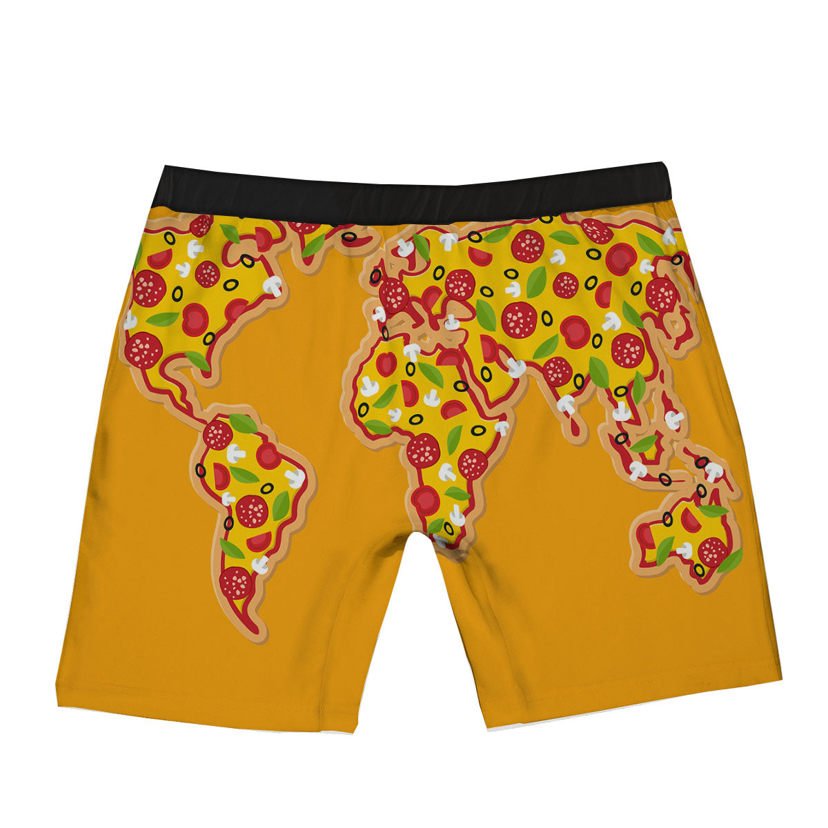 World Map Pizza Print Boxer Briefs-grizzshop