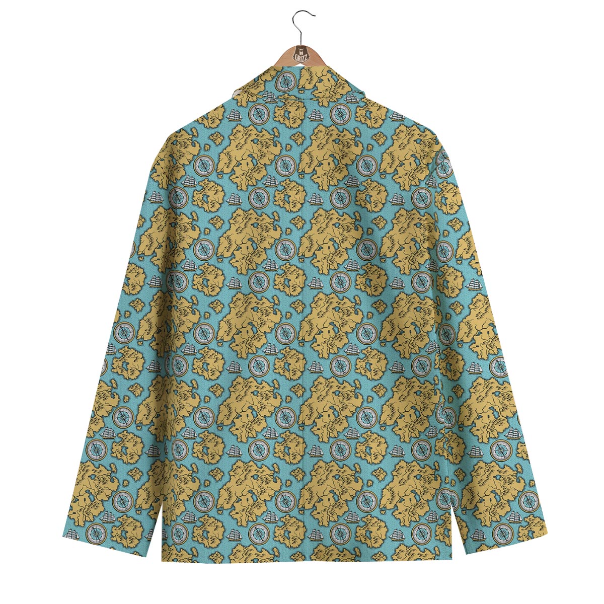 World Map Print Pattern Men's Blazer-grizzshop