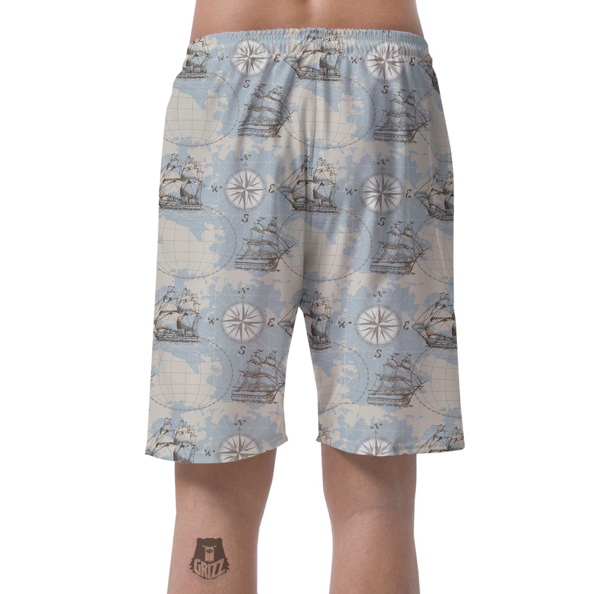 World Print Map Pattern Men's Shorts-grizzshop