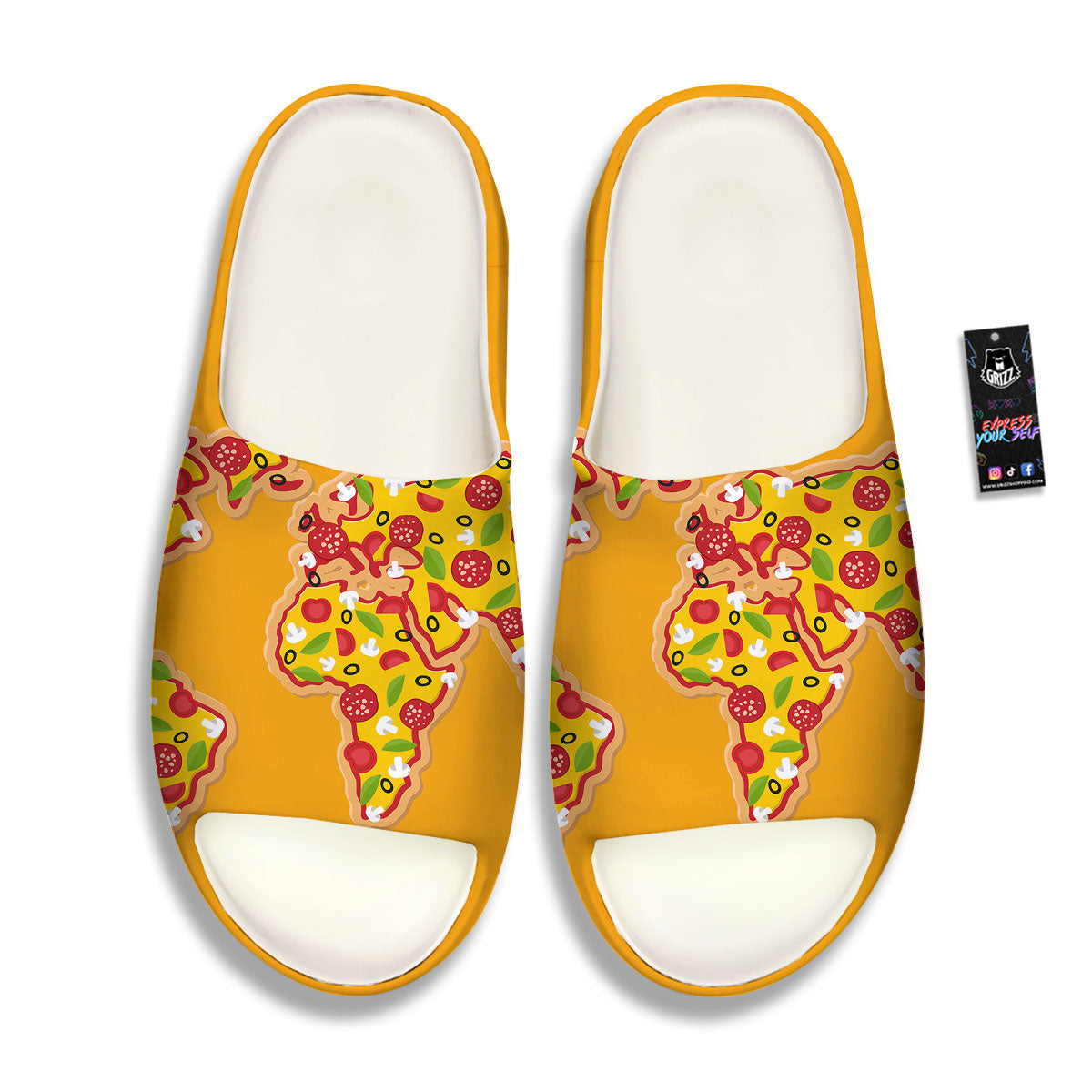 World Map Pizza Print Sandals-grizzshop