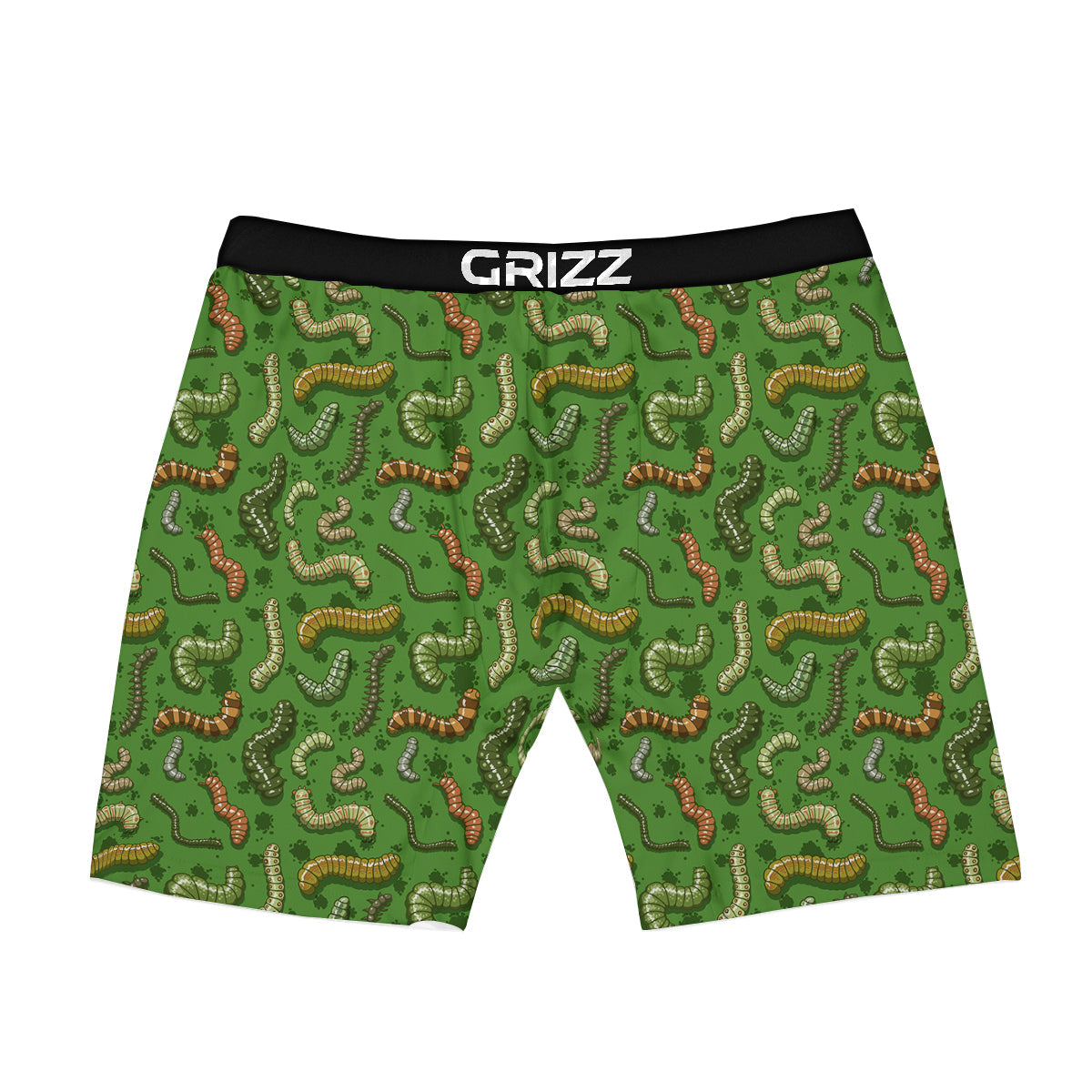 Worm Insect Green Print Pattern Boxer Briefs-grizzshop