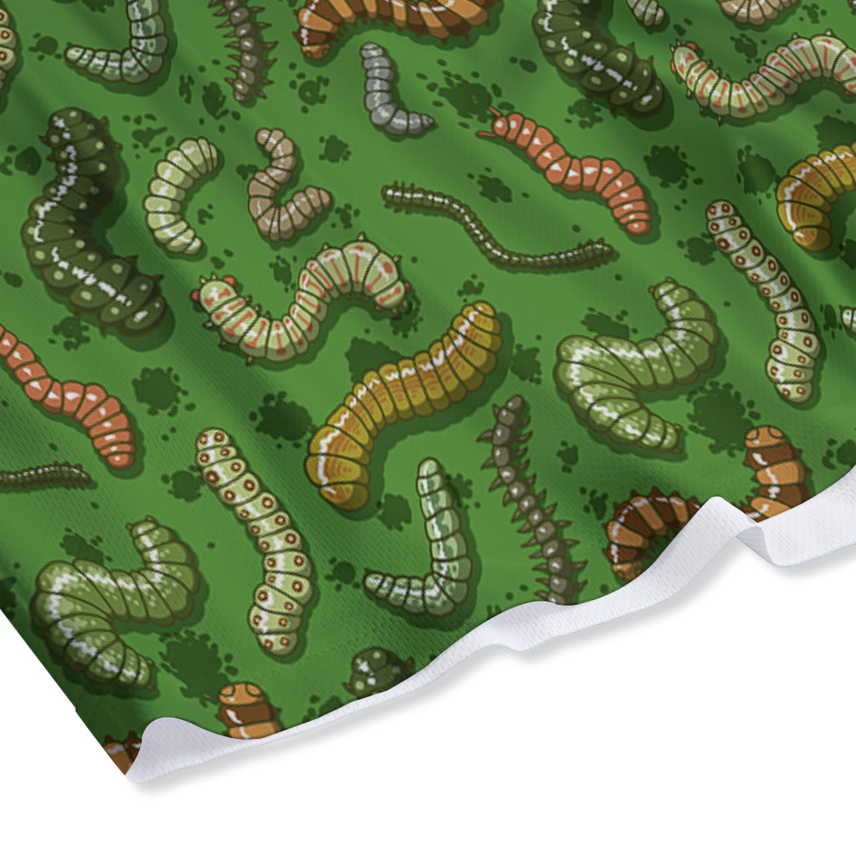 Worm Insect Green Print Pattern Mesh Shorts-grizzshop