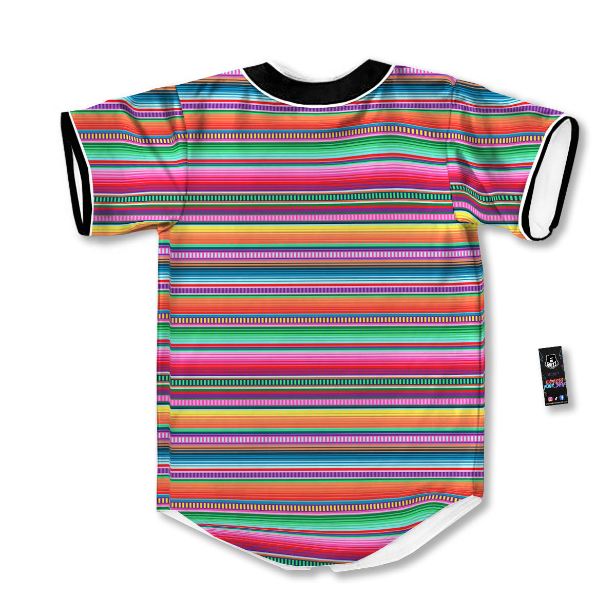 Woven Ethnic Mexican Print Pattern Baseball Jersey-grizzshop