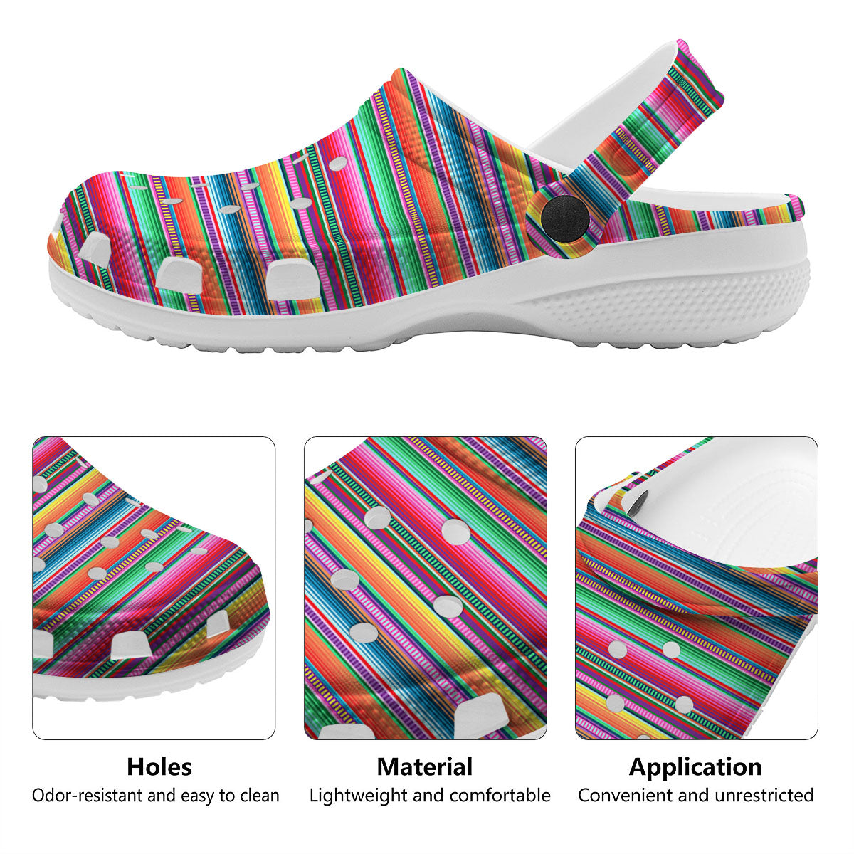 Woven Ethnic Mexican Print Pattern Clog-grizzshop