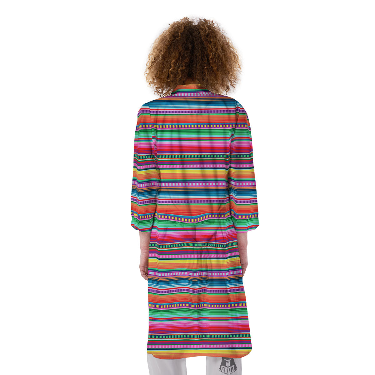 Woven Ethnic Mexican Print Pattern Kimono-grizzshop