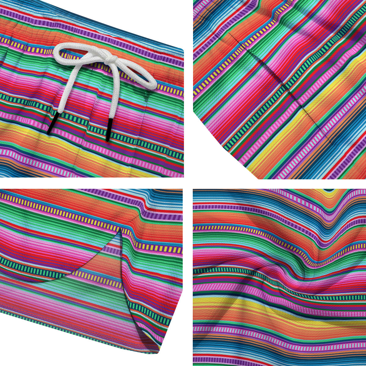 Woven Ethnic Mexican Print Pattern Men's Running Shorts-grizzshop