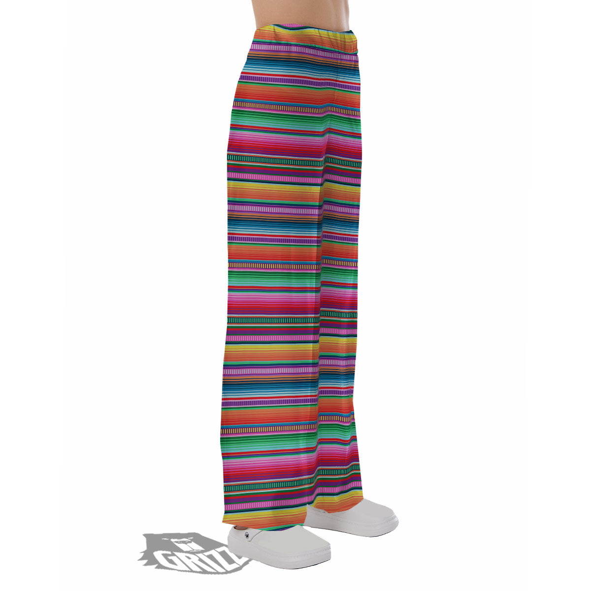 Woven Ethnic Mexican Print Pattern Pajama Pants-grizzshop