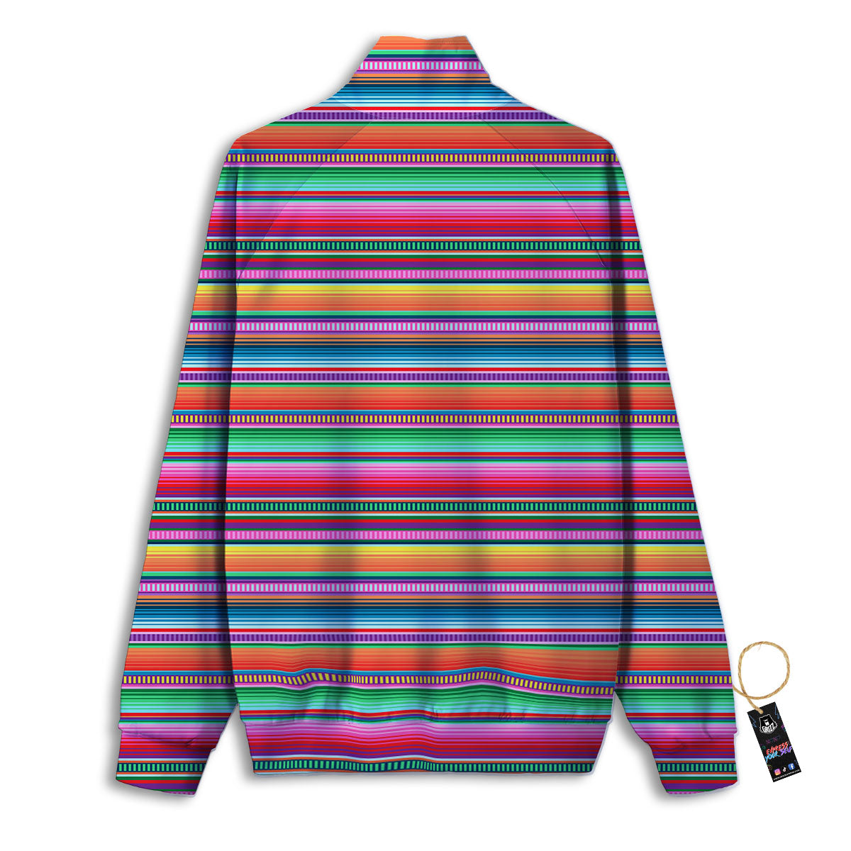 Woven Ethnic Mexican Print Pattern Track Jacket-grizzshop
