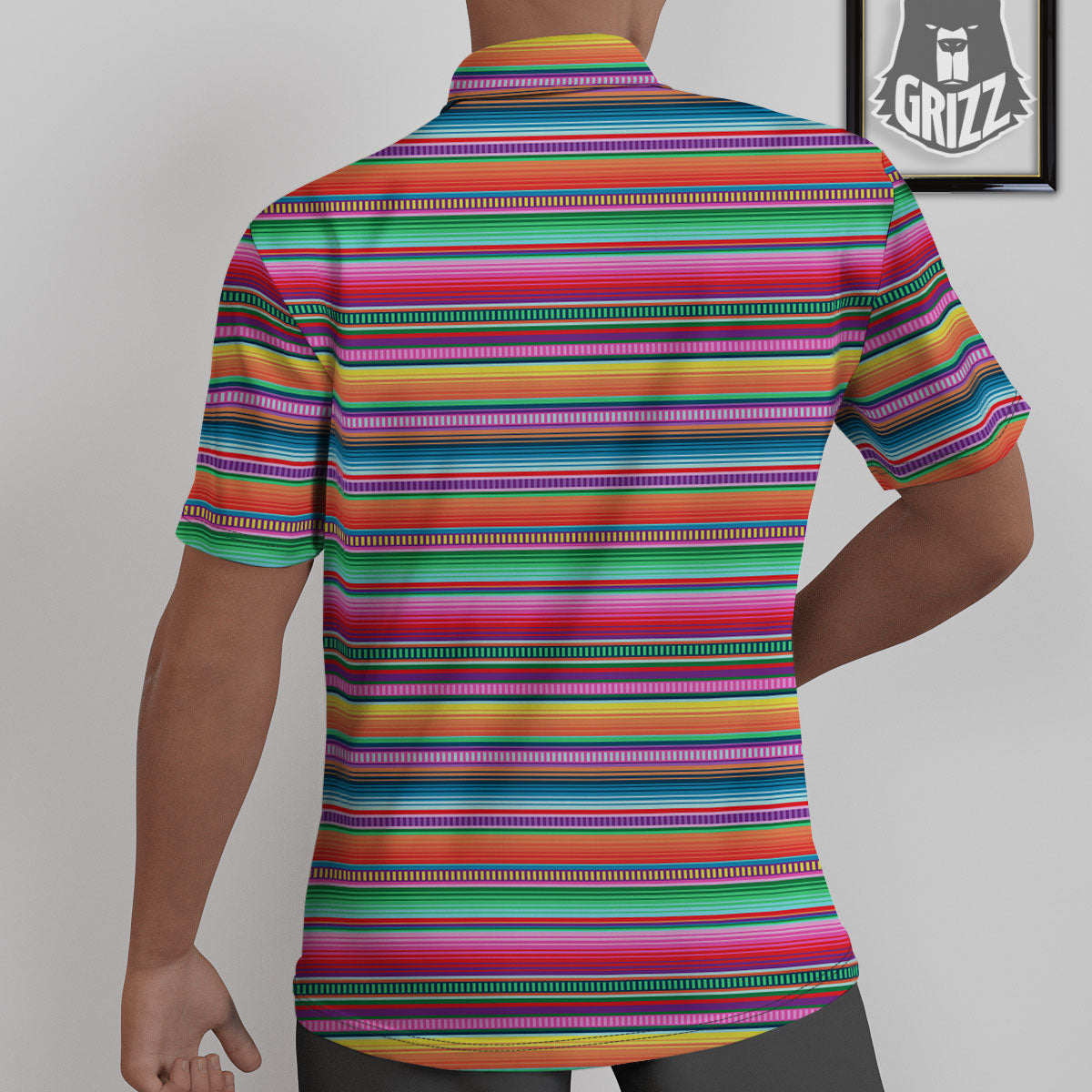 Woven Ethnic Mexican Print Pattern Untucked Shirts-grizzshop