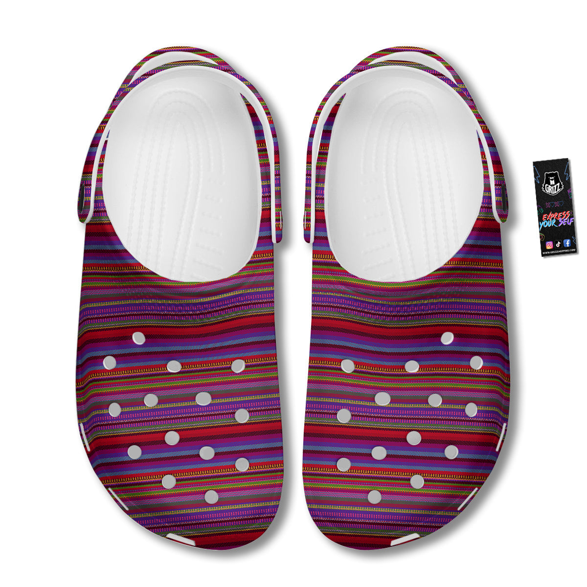 Woven Mexican Colorful Print Pattern Clog-grizzshop