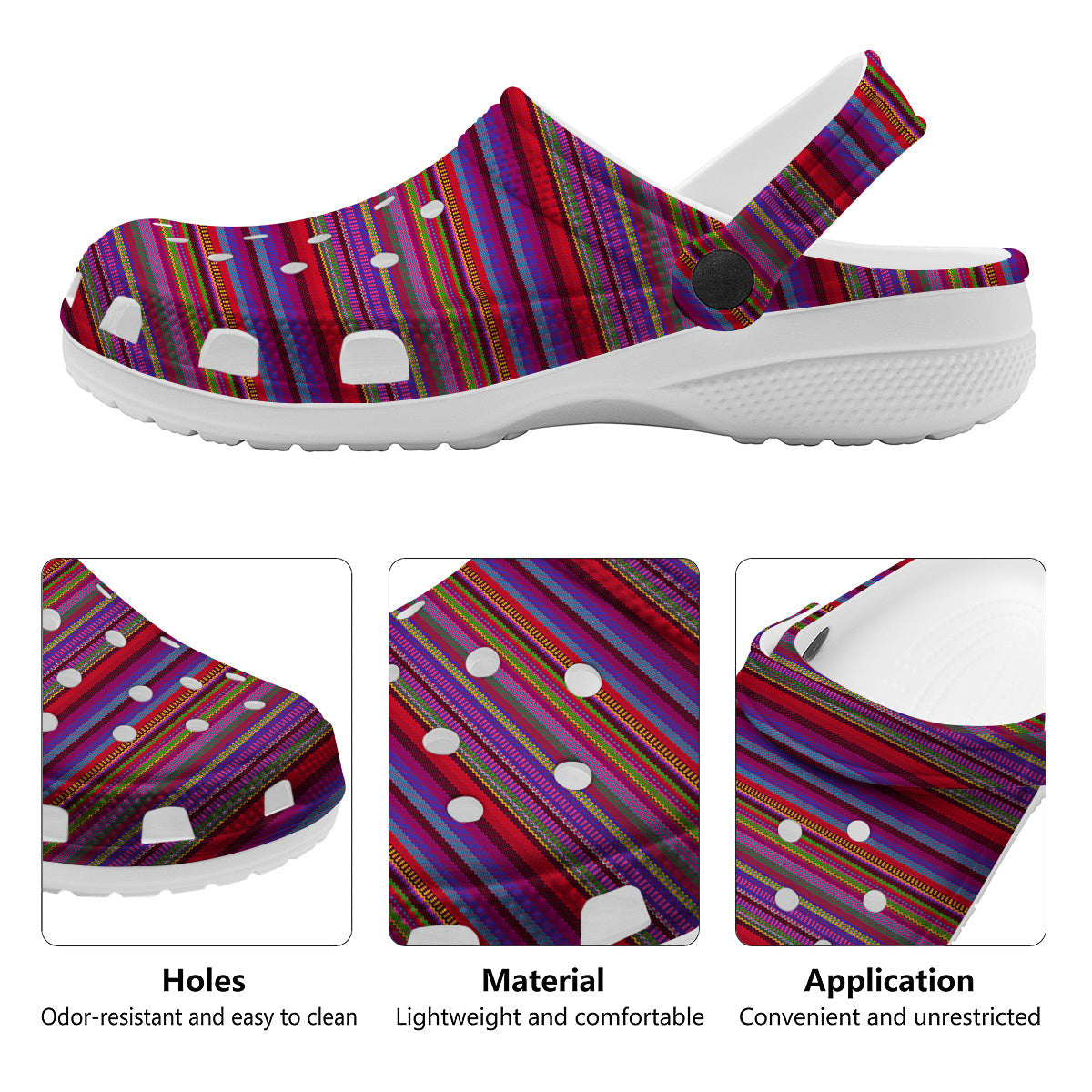 Woven Mexican Colorful Print Pattern Clog-grizzshop