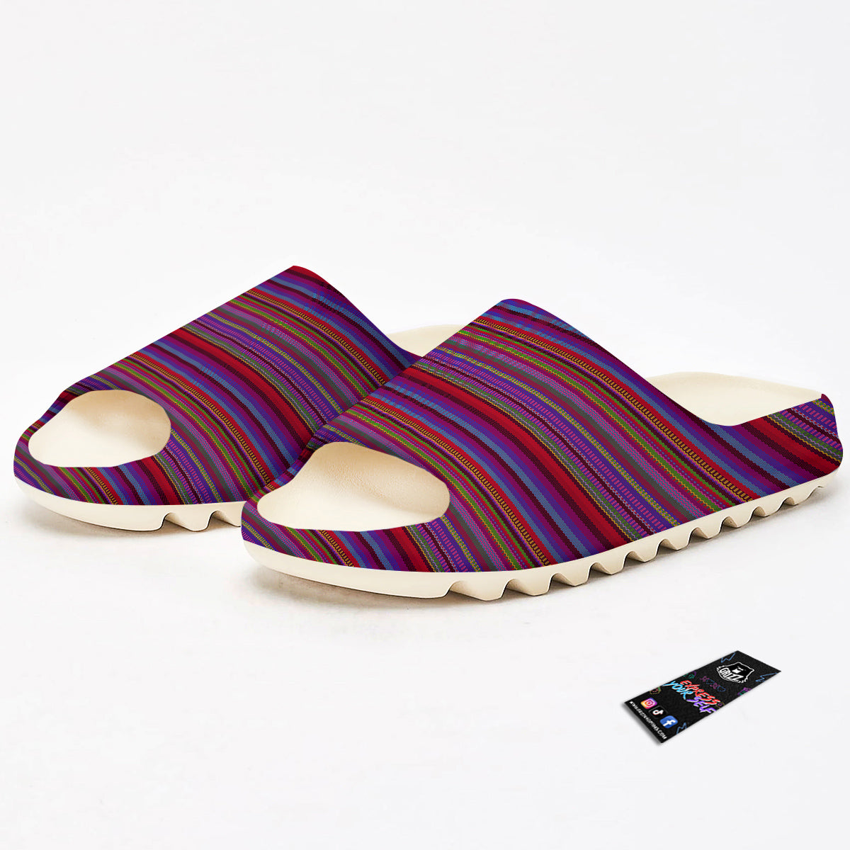 Woven Mexican Colorful Print Pattern Sandals-grizzshop