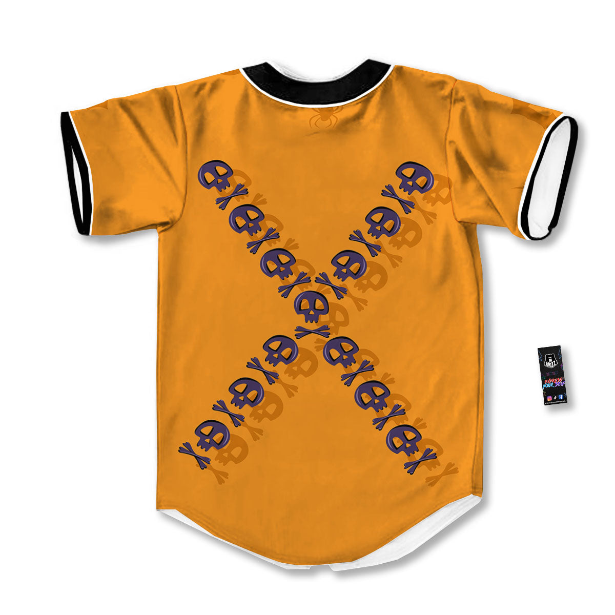 X Halloween Print Baseball Jersey-grizzshop