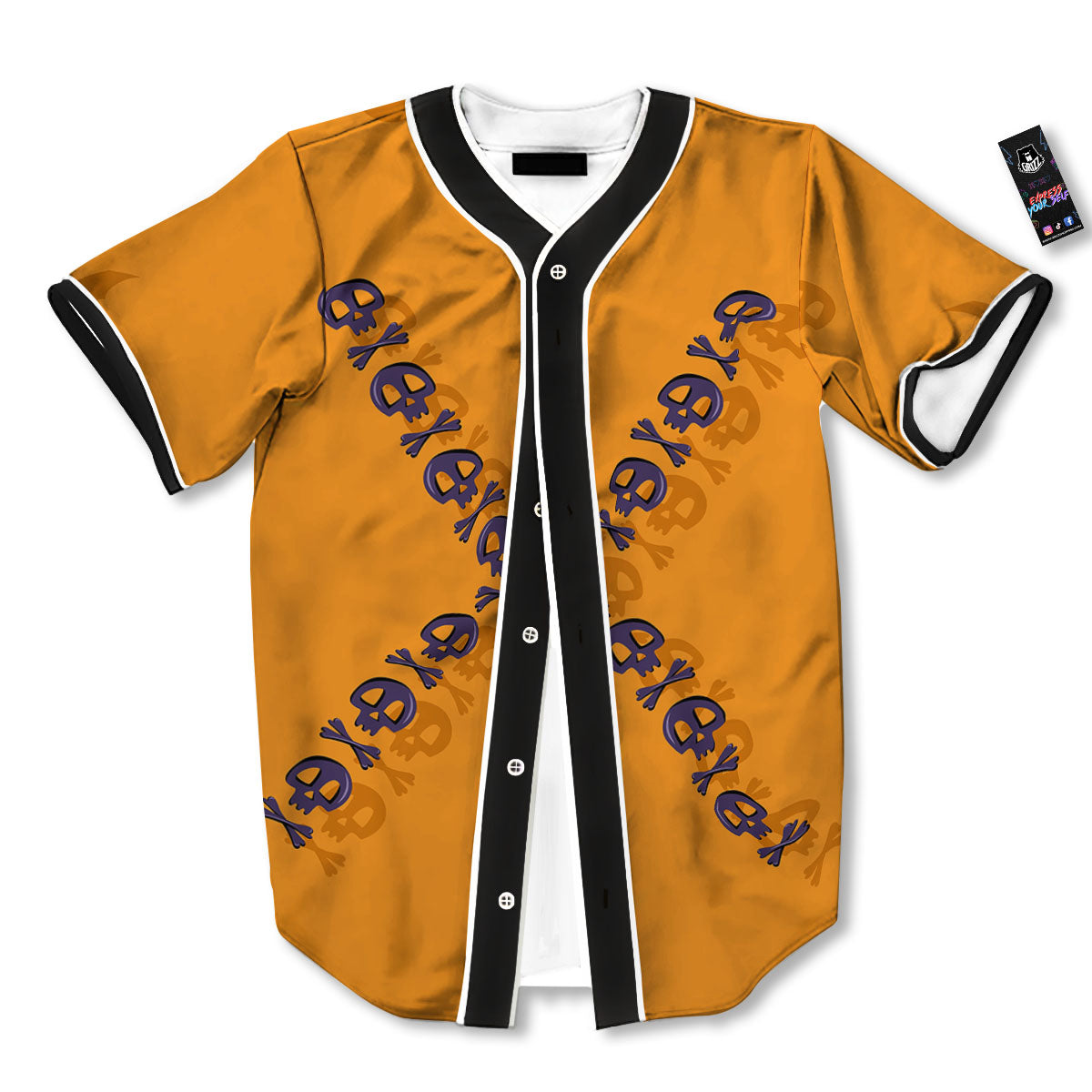 X Halloween Print Baseball Jersey-grizzshop
