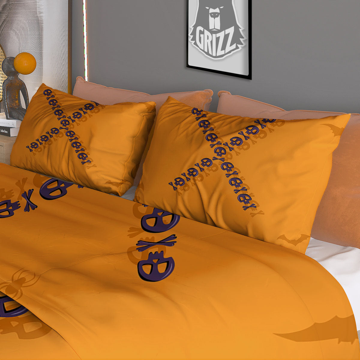 X Halloween Print Duvet Cover Bedding Set