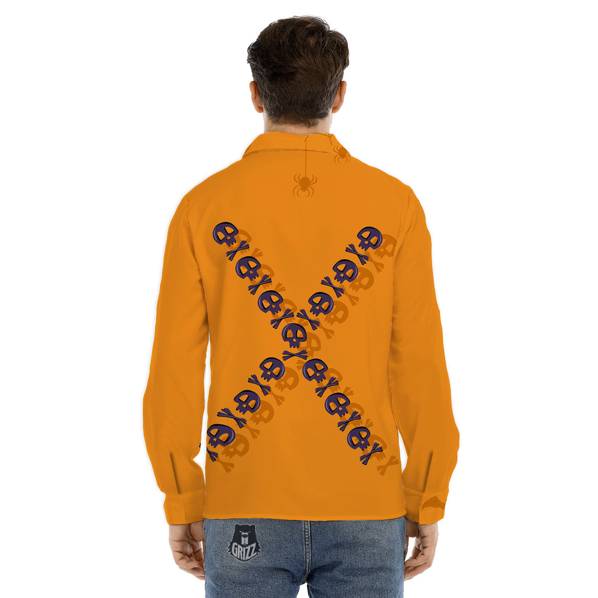 X Halloween Print Men's Dress Shirts-grizzshop