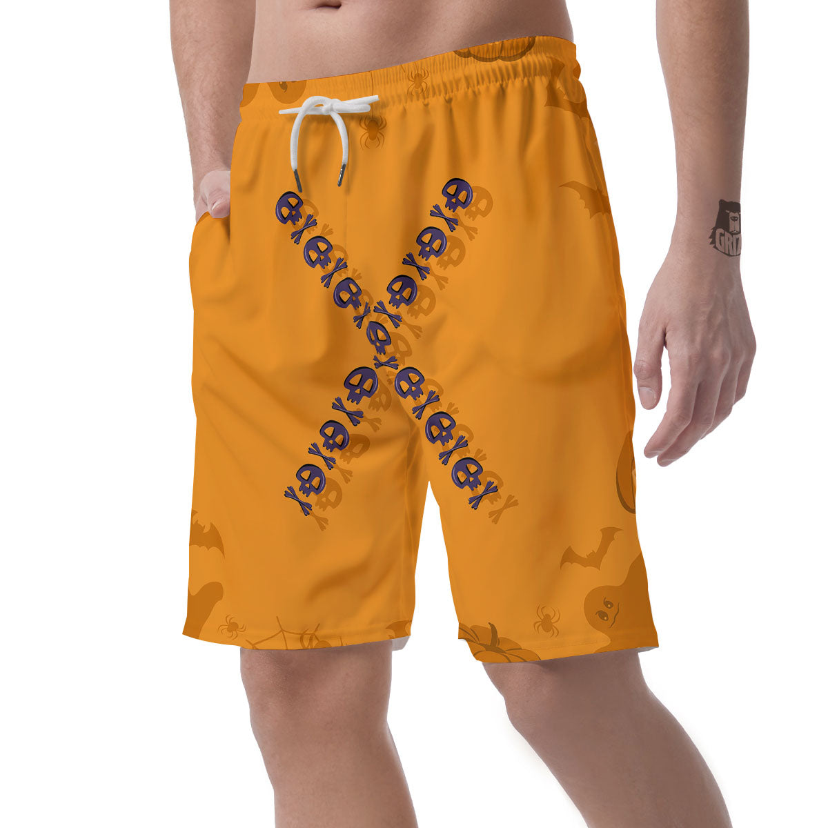 X Halloween Print Men's Shorts-grizzshop