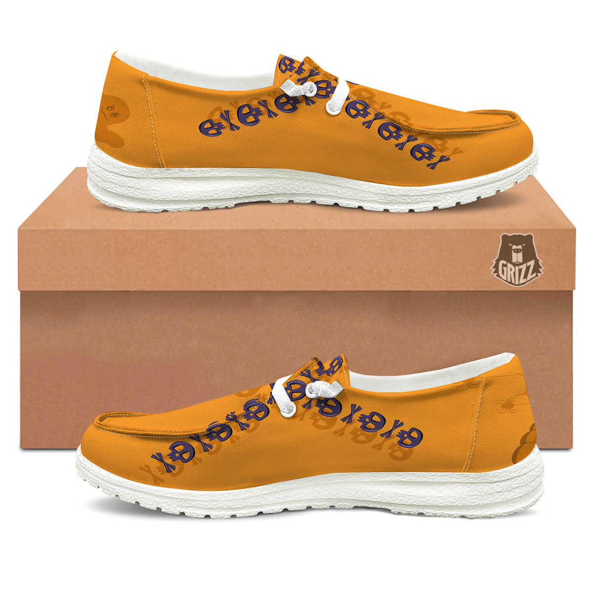 X Halloween Print White Loafers-grizzshop