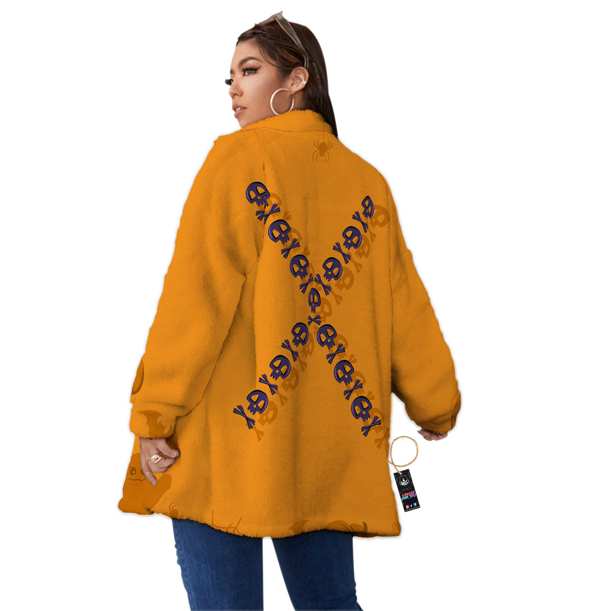 X Halloween Print Women's Sherpa Jacket-grizzshop