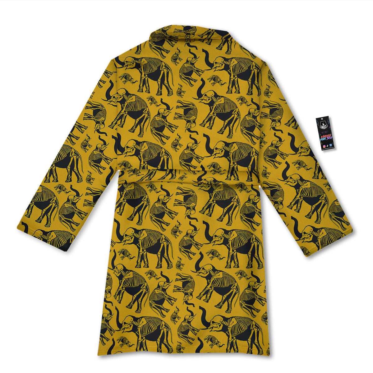 X-Ray Elephant Skeleton Print Pattern Bathrobe-grizzshop
