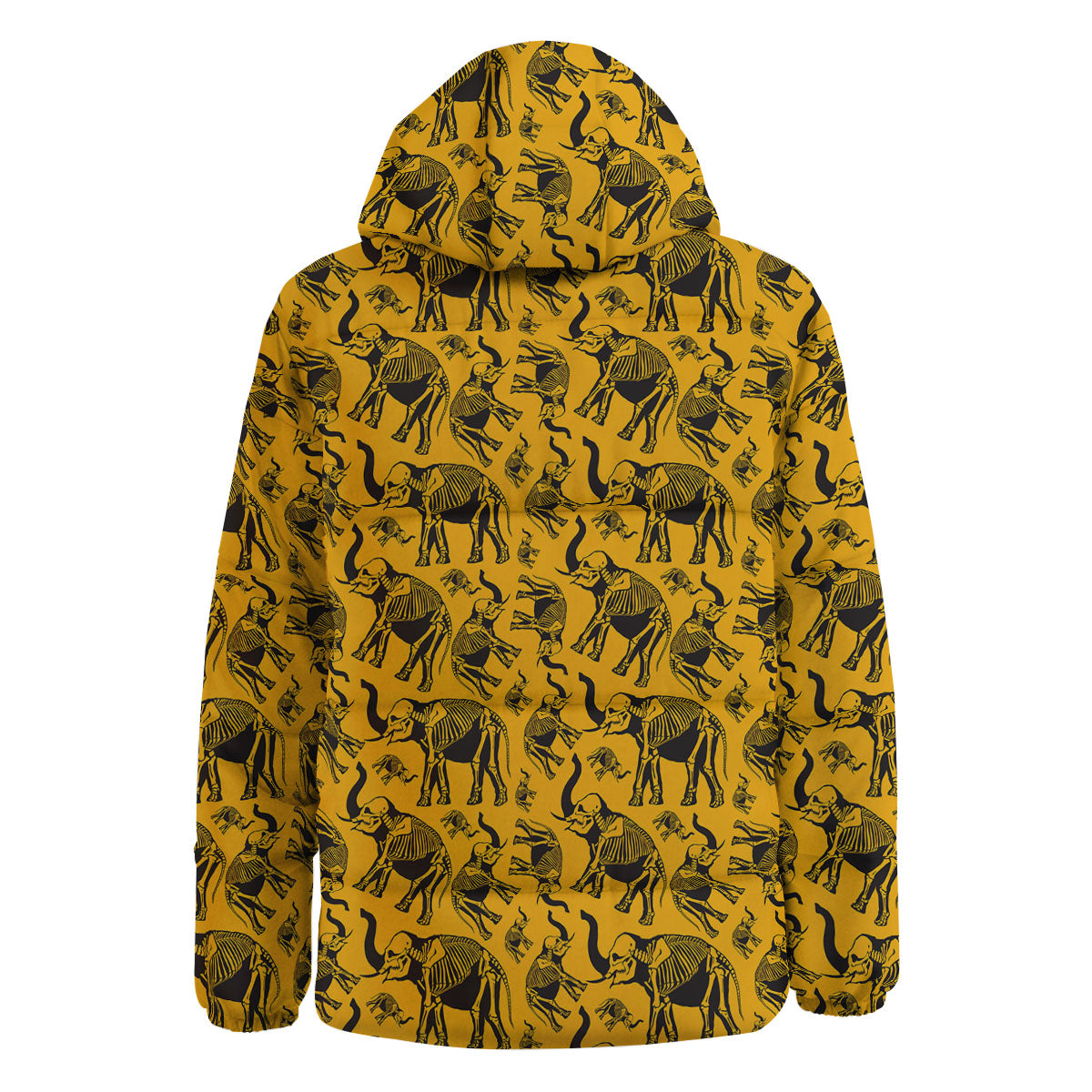 X-Ray Elephant Skeleton Print Pattern Down Jacket-grizzshop