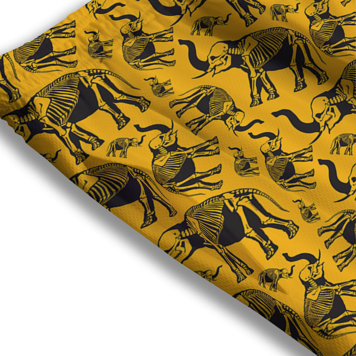 X-Ray Elephant Skeleton Print Pattern Mesh Shorts-grizzshop