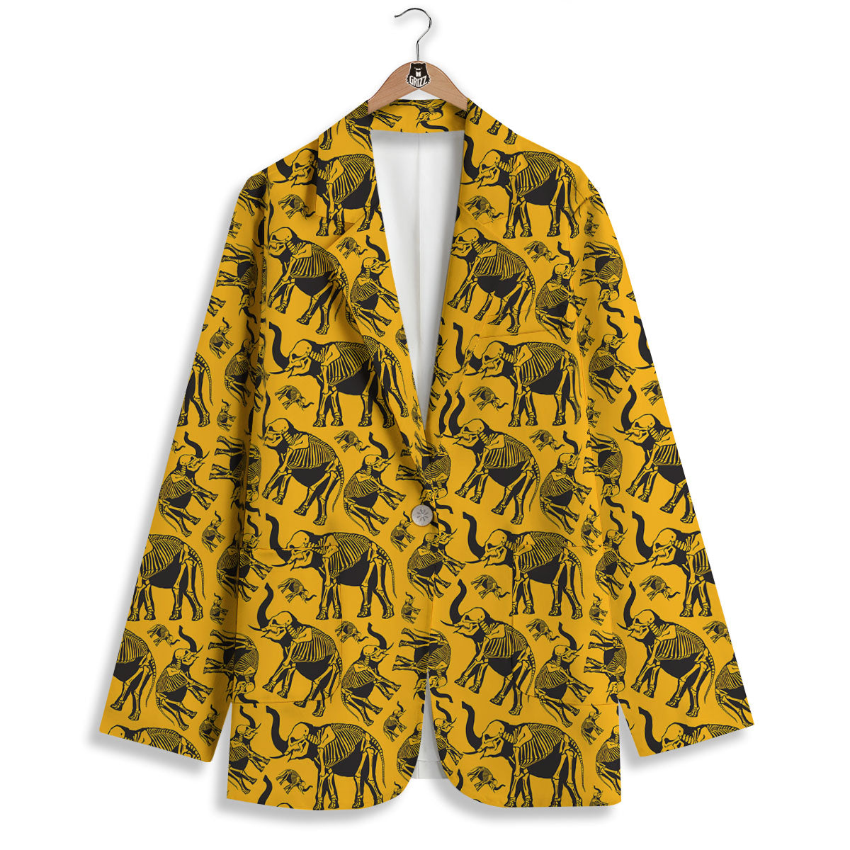 X-Ray Elephant Skeleton Print Pattern Women's Blazer-grizzshop