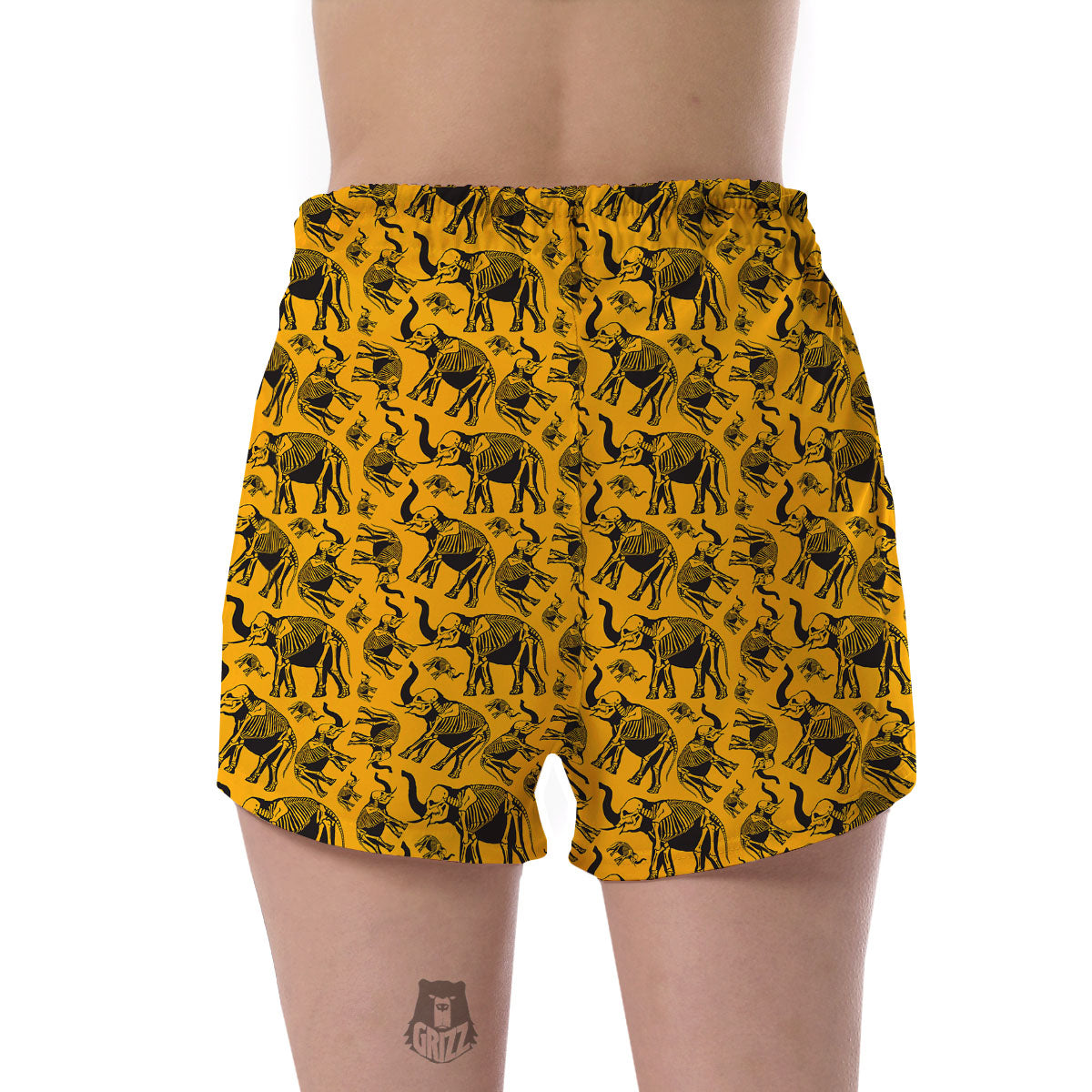 X-Ray Elephant Skeleton Print Pattern Women's Shorts-grizzshop