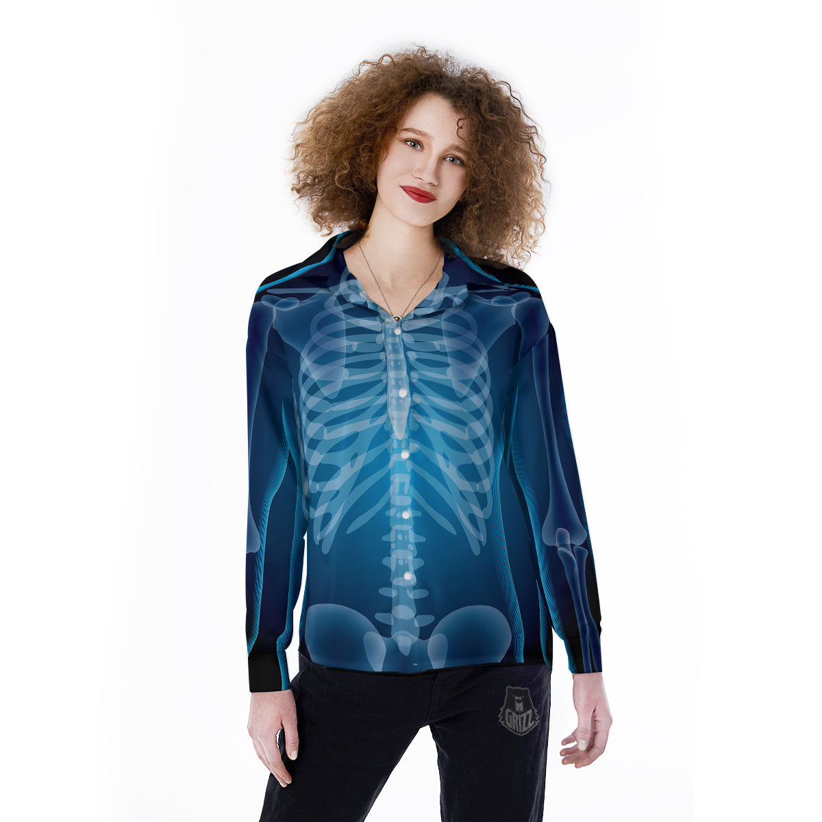 X-Ray Film Radiologist Print Women's Long Sleeve Shirts-grizzshop