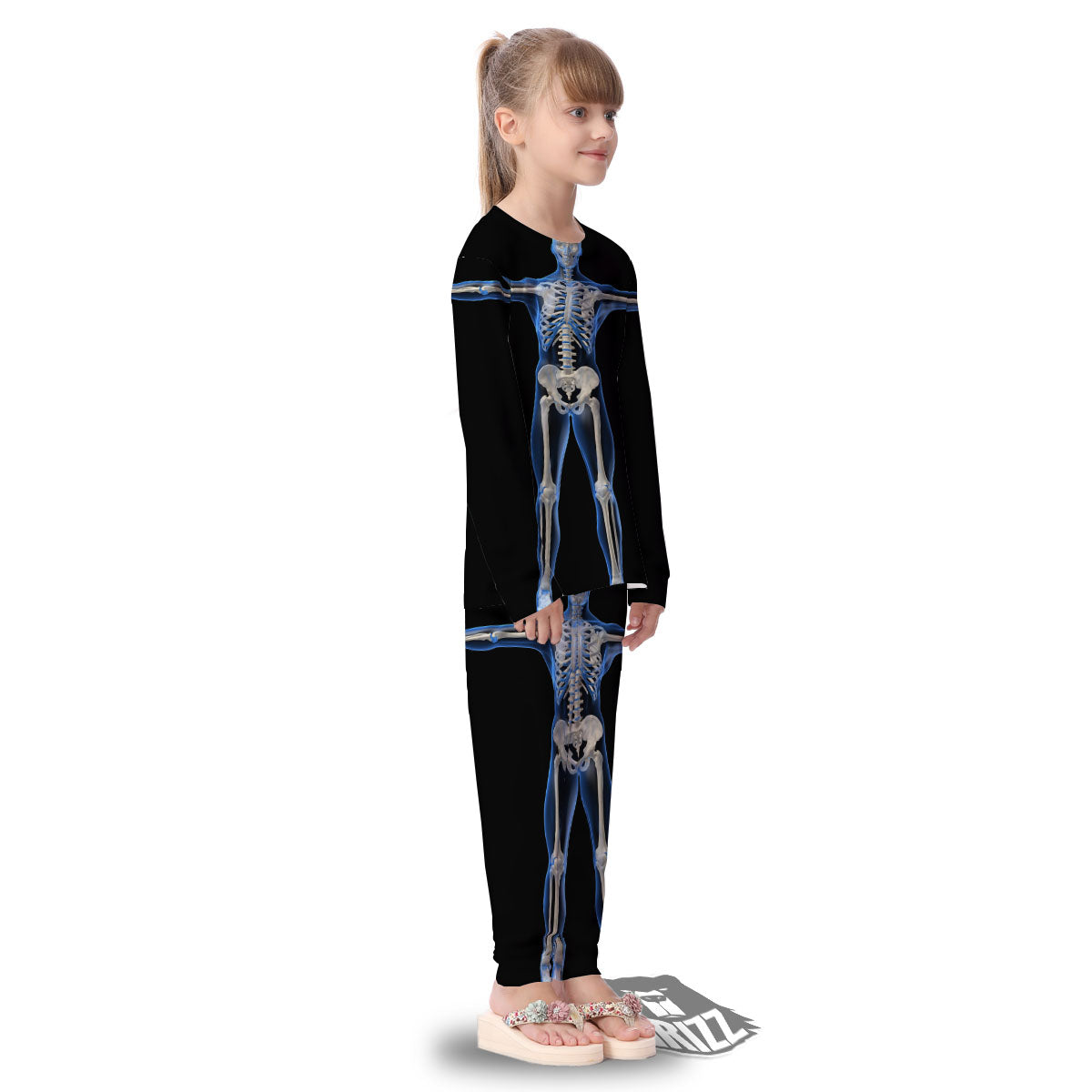 X-Ray Human Skeleton Print Kid's Pajamas-grizzshop