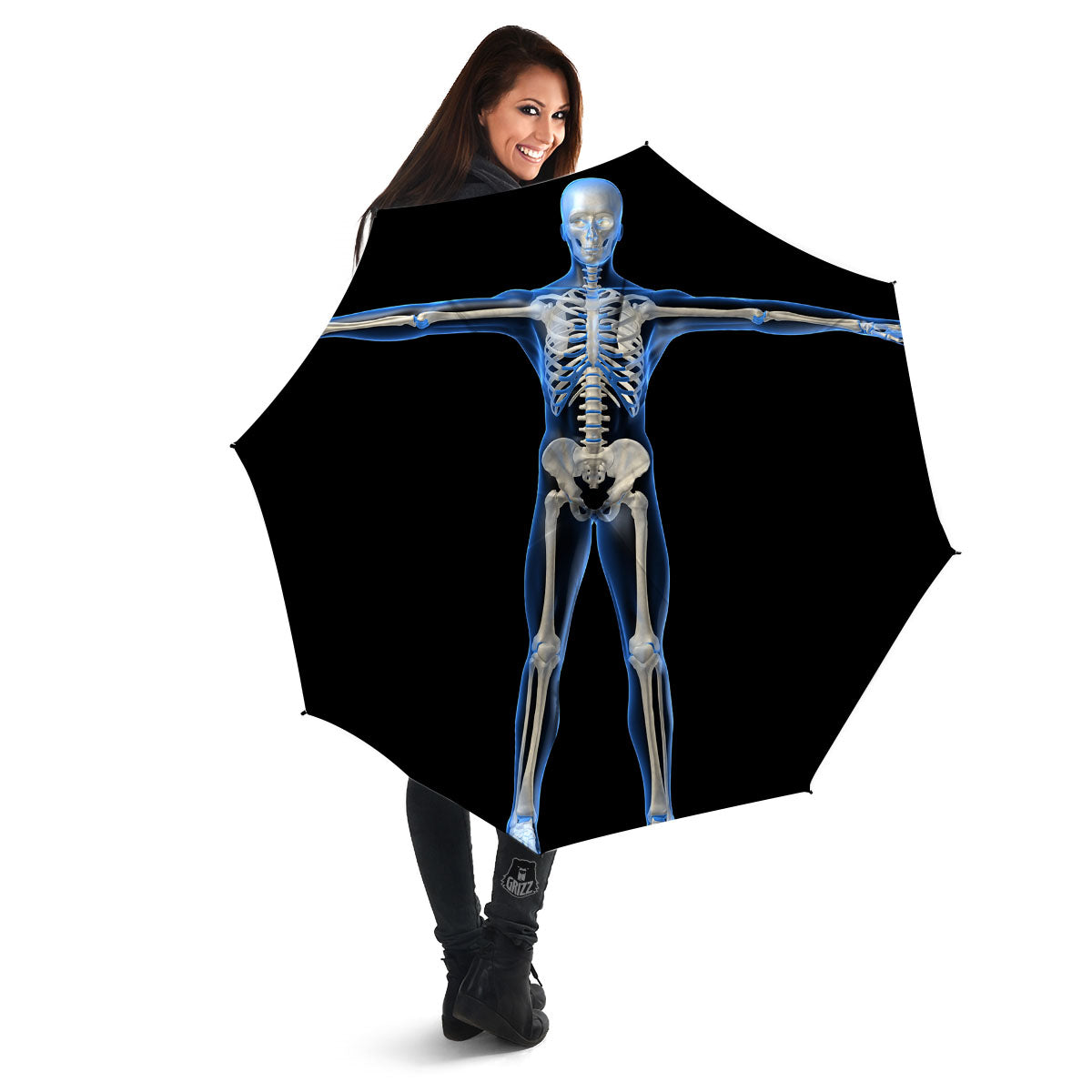 X-Ray Human Skeleton Print Umbrella-grizzshop