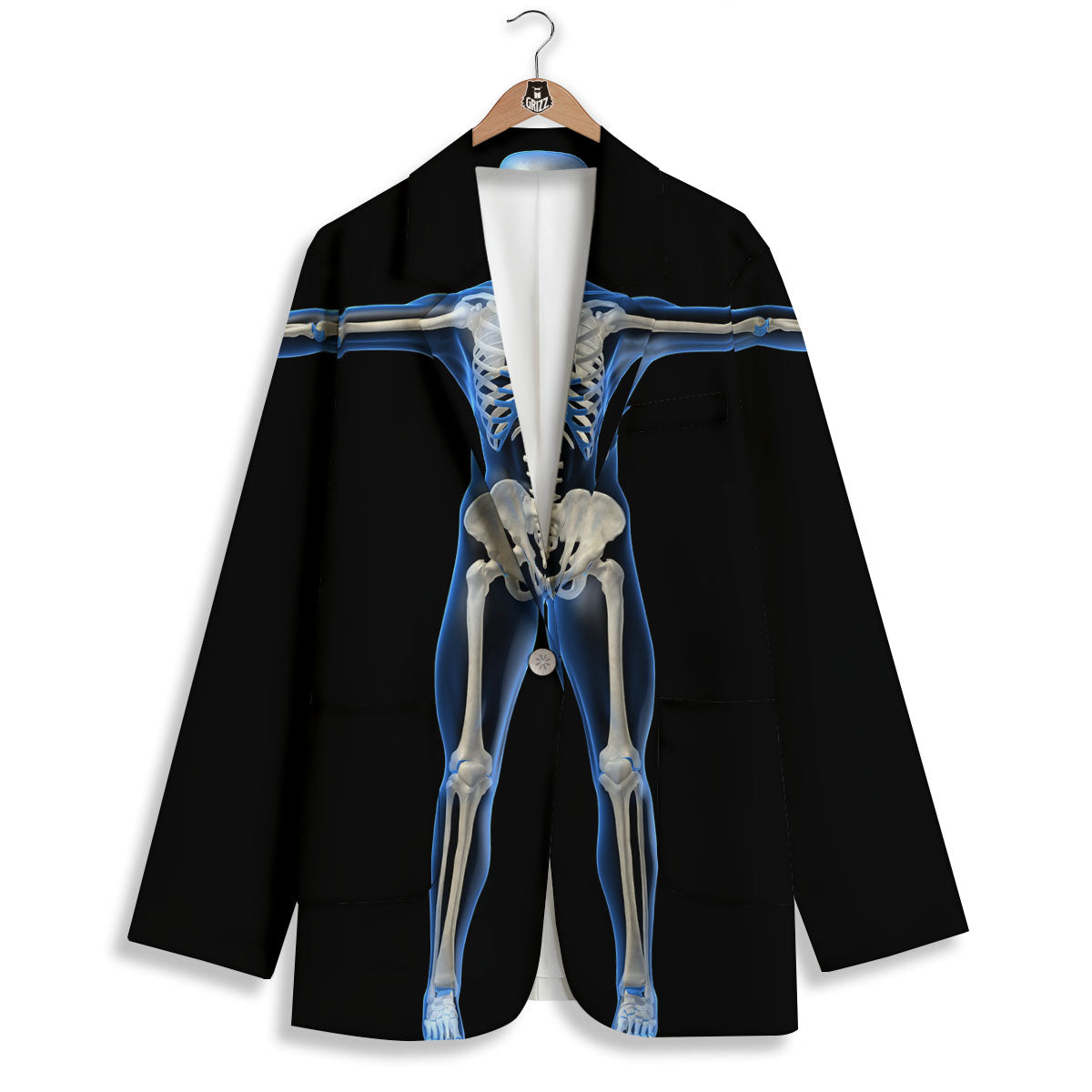 X-Ray Human Skeleton Print Women's Blazer-grizzshop
