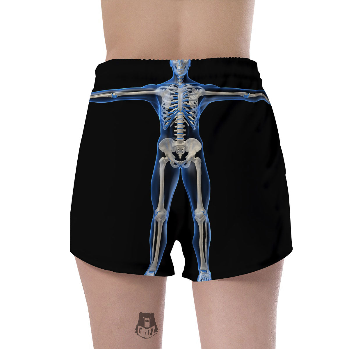 X-Ray Human Skeleton Print Women's Shorts-grizzshop